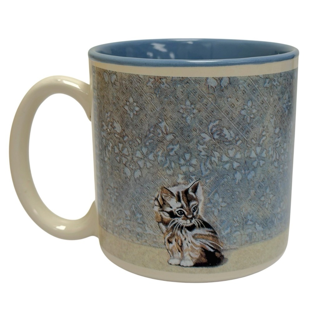 Vintage 1991 Potpourri Press Calico Cats Kitten Ceramic Mug Made In Korea 3.625" - Picture 3 of 8